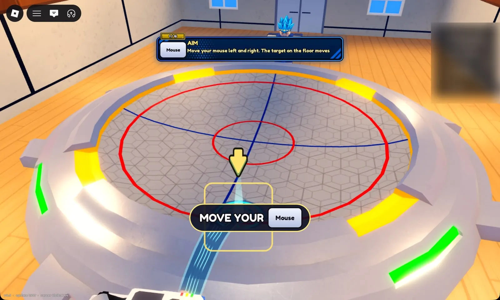 Bey Rivals launch aim step: move the mouse left and right to move the target on the stadium floor